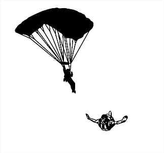 parachute, adhesive, decoration, extreme, sport, jump