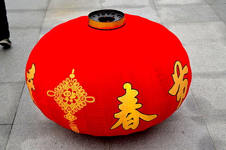 lykta, röd, Kinesiska, kultur, Celebration, nya år, vårfest