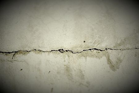 crepa, calcestruzzo, muro di cemento, grunge, grigio, parete, danneggiato