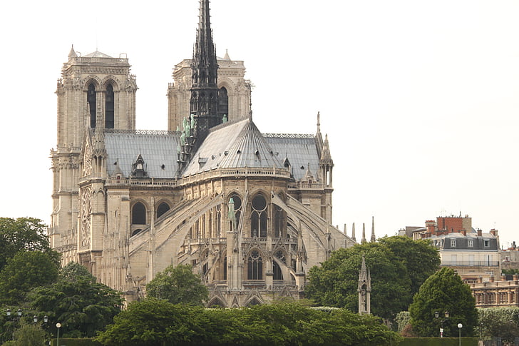 Párizs, Notre dame, templom, székesegyház, Franciaország, homlokzat, istentiszteleti