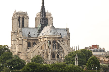 Paris, Notre dame, kyrkan, Domkyrkan, Frankrike, fasad, hus för tillbedjan