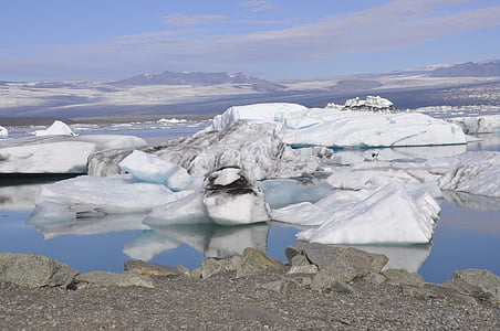 glacera, Islàndia, Països, muntanyes, gel, Mar, l'aigua