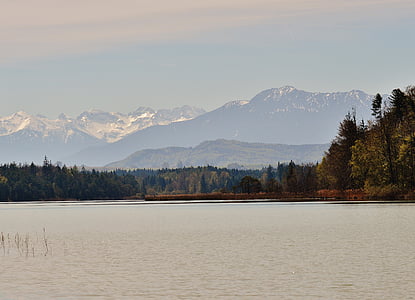 paysage, Lac de Pâques, Iffeldorf, romantique, montagnes, eau, nature