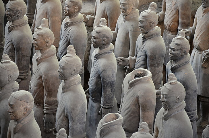 Kina, Xi'an, mausoleum, kejser, Qin, terracotta army, begravet hær