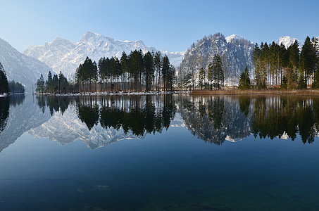 bergsee, Alpina, Áustria, paisagem montanhosa, água, natureza, Lago