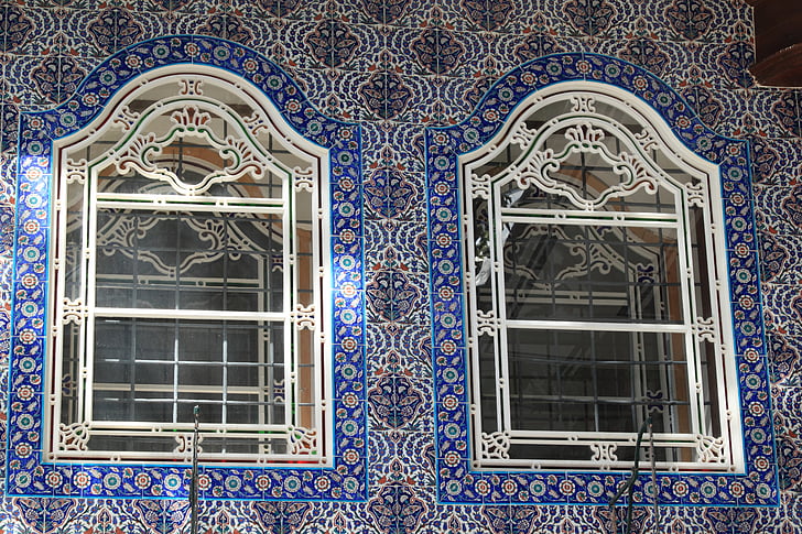 Turquia, Istanbul, Eyup, Mesquita, finestra