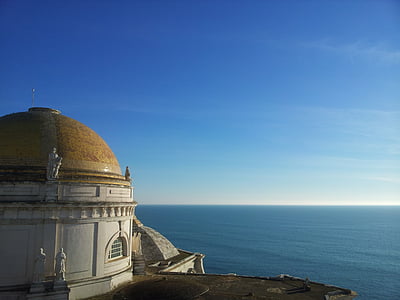 Cádiz, Catedral, vista al mar, Andalucía, aire de mar, religión, liberar