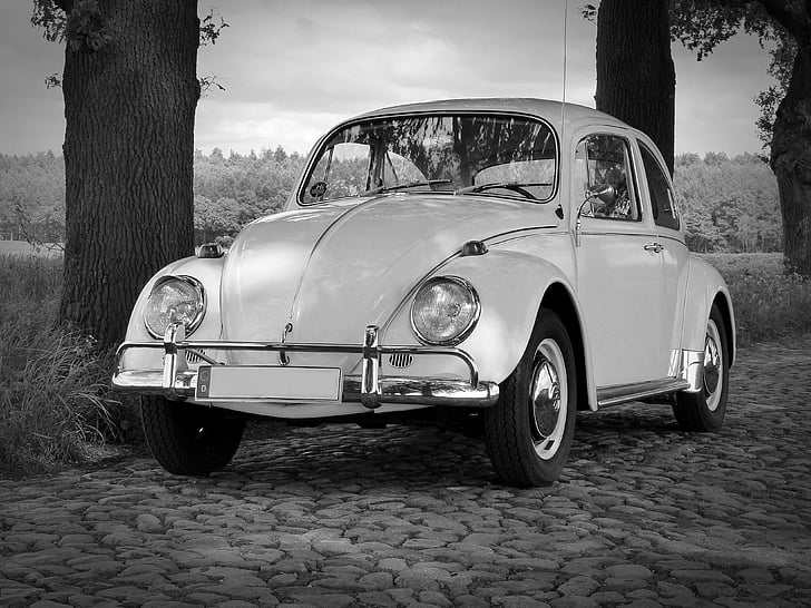 VW, böceği, Oldtimer, Klasik, cobblestones, eski, Herbie