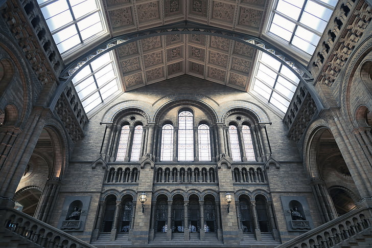 arches, architecture, bâtiment, au plafond, colonnes, à l’intérieur, Musée