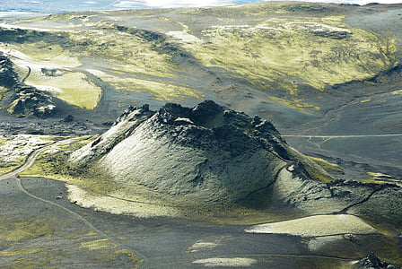 Islandija, laki, vulkan, krater, pene, gorskih, narave