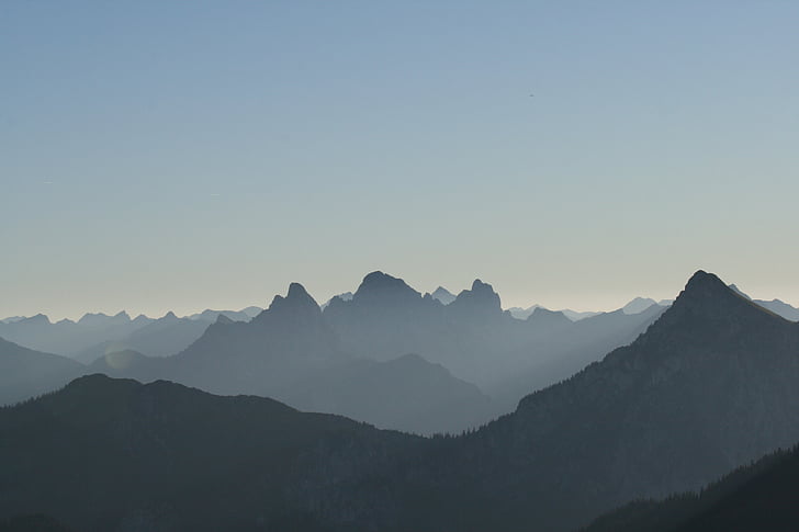 alpine, mountain summit, pano, panorama, morgenstimmung, mountain, nature