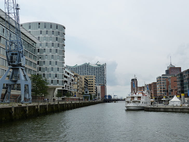 Hamburg, Hanzestad, het platform, havenstad, stad, gebouw, moderne