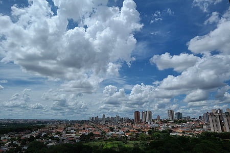 paisatge, ciutat, Brasil, edificis, cel, dia, núvols