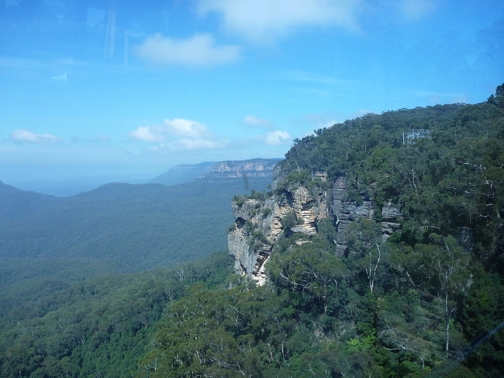 blue mountains, australia, cliff, new south wales, forest, landscape, wilderness
