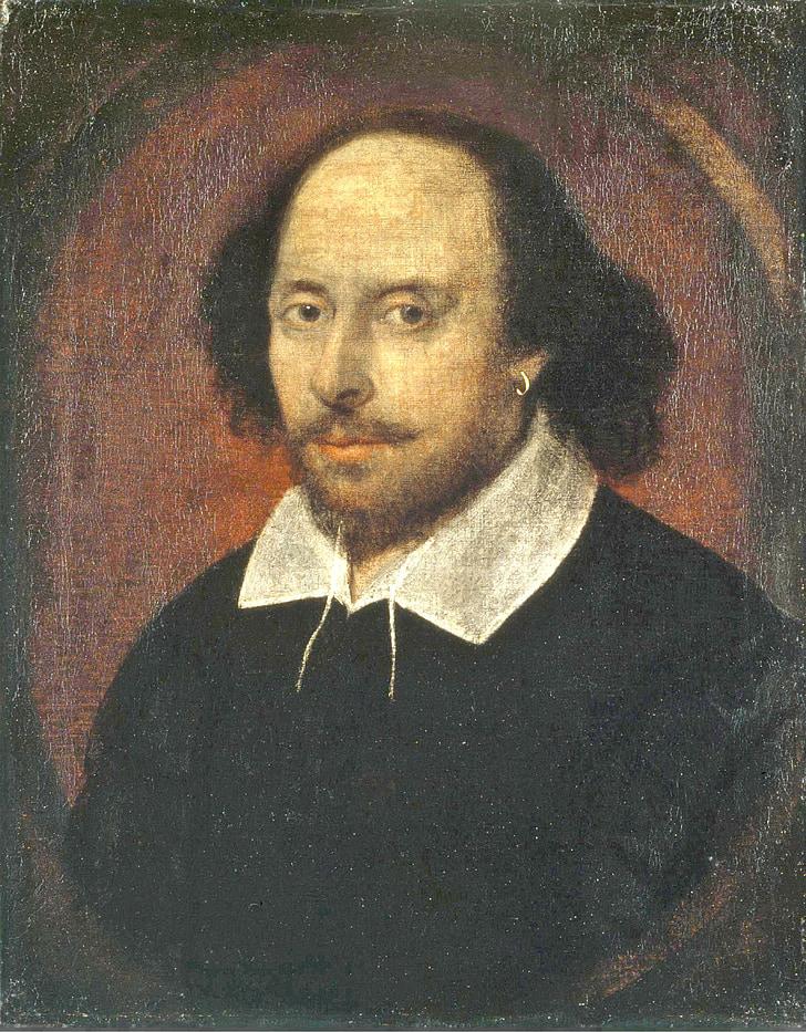 Shakespeare, dichter, schrijver, Auteur, olieverf schilderij, Portret, man