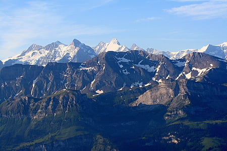Bernese oberland, Alpy, Brienz, Alpine, hory, Švajčiarsko, Sky