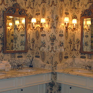 cuarto de baño, baño, grifo, decoración, lujo, espejo