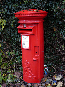 cassetta postale rossa, Inglese, rosso, Inserisci, casella, posta, britannico