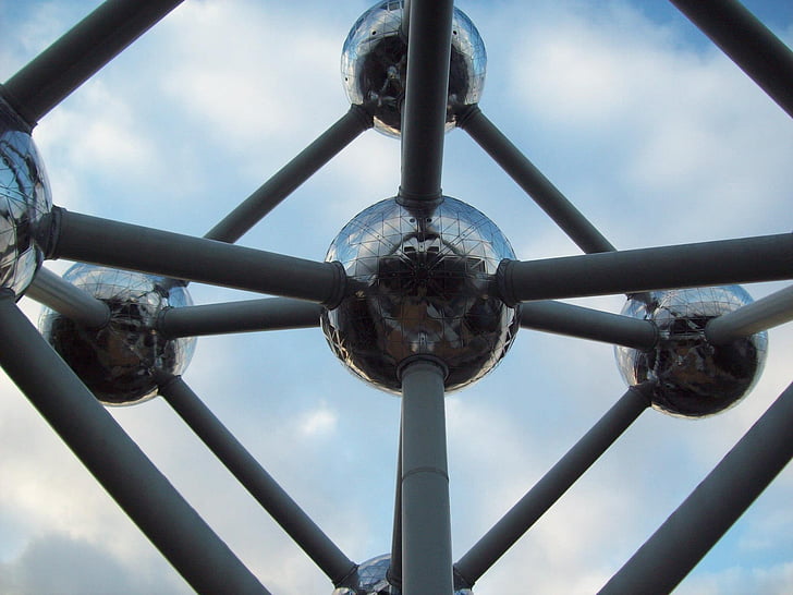 Atomium, Atom, Bryssel, molekyl, fysik, skulptur, staty