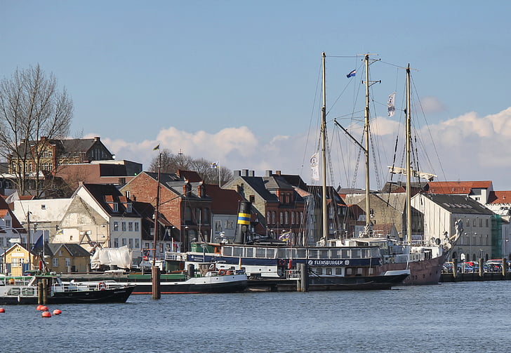 statki, Oldtimer, Oldtimer harbor, Flensburg