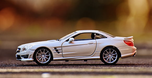 Mercedes benz, SL 65 amg, hvit, automatisk, sportsbil, modell bil, modell