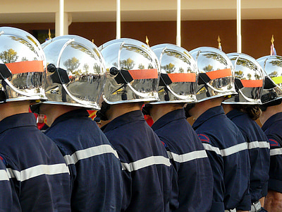 bombeiro, capacete, fogo