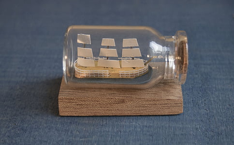 sailing vessel, bottle, miniature, model, toys, bottle ship
