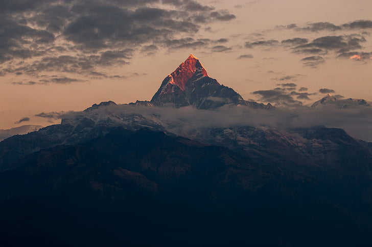 fishtail, Nepál, Himálaj, machapuchare, scenérie, cestovní ruch, vrchol