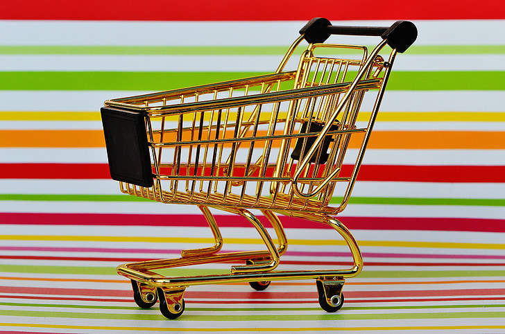 количка за пазаруване, пазаруване, закупуване, бонбони, количка, списък за пазаруване, храна