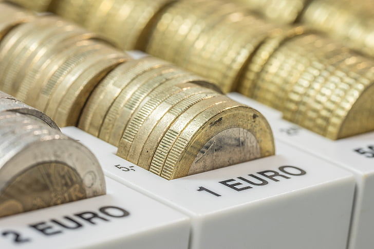 bani, monede, euro, moneda, speciile, metal, pierde schimbare