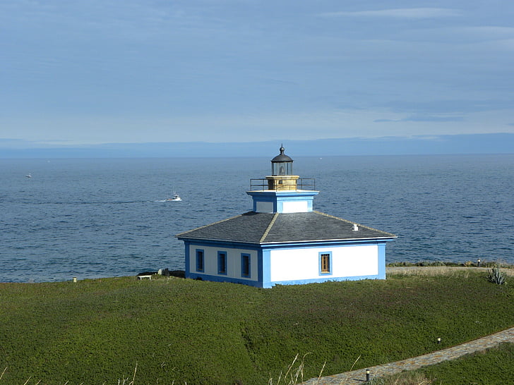 lighthouse, landscape, sea, sky, nature, cliff, horizon