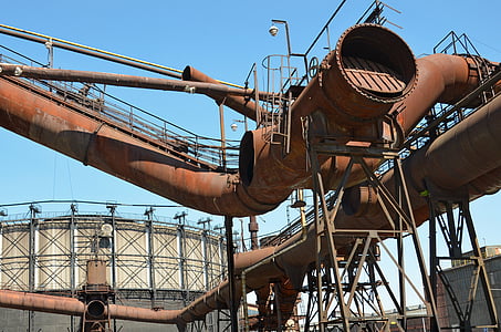 industrie, réservoir de gaz, Ostrava, fer, fonte de fer, la production de fer, Hut