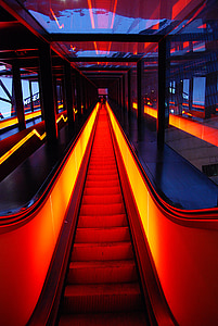 escalator, input, ruhr museum, illumination, eat, bill, zollverein