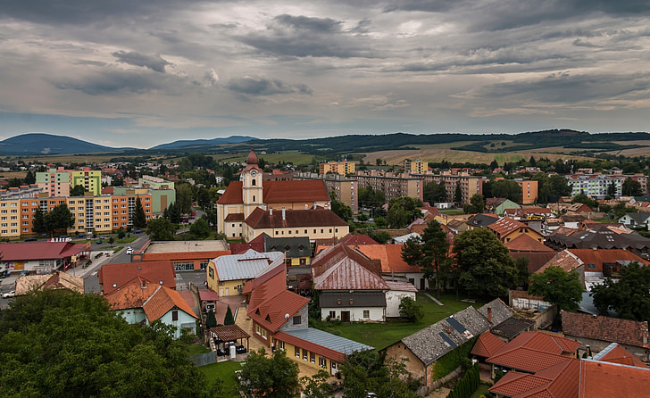Fiľakovo, ville, Slovaquie, Église, Settlement, depuis le château, Château
