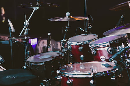 conjunto de tambor, bateria, instrumentos musicais