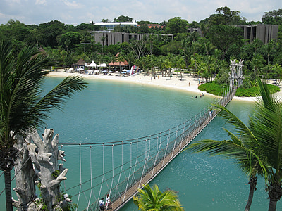 Beach, Sentosa, Ostrov, Singapur, more, piesok, vody