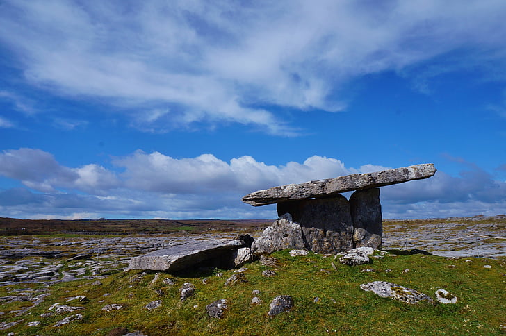 Īrija, Burren, apriņķis, Clare, akmens, stepe, zāle