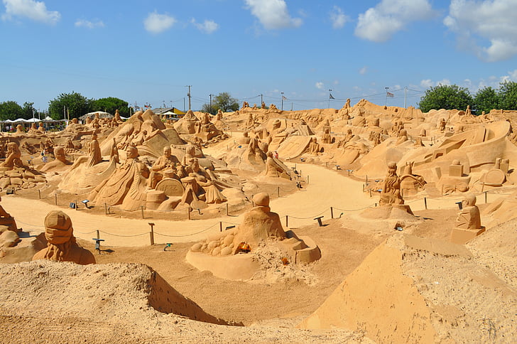 pesek kiparstvo, pesek, kiparstvo, umetnost, Kip, Portugalska, Festival