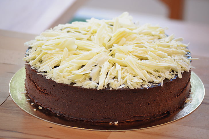 dark chocolate cake, plated dessert, gourmet, chocolate, cake, sweet, slice