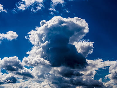 云彩, 天空, 多云, 蓝色, 蓬松, cloudscape, 天气
