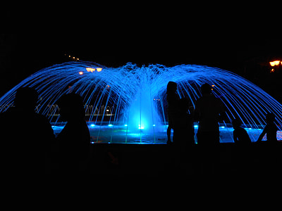 Fontana, natt, lit, vatten, Bibione