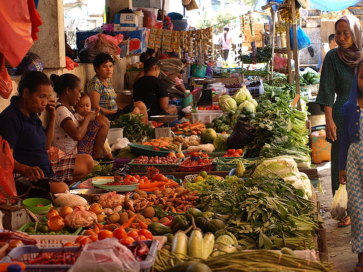 Indonesia, Asia, mercato, scena della via