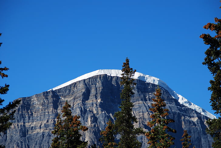 sniego, kalnų, kraštovaizdžio, Kanada, Britų Kolumbija, mėlynas dangus