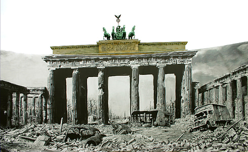 Berlín, Brandenburská brána, Kvadriga, budova, cieľ
