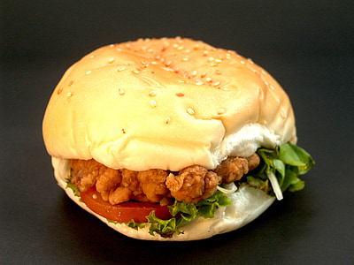 Hamburger, Bürger, Bulciņa, Grilēta, sēklas, sviestmaize, ASV