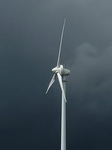 Pinwheel, hacia adelante, tempestad de truenos, energía, Blanco, nubes, energía eólica