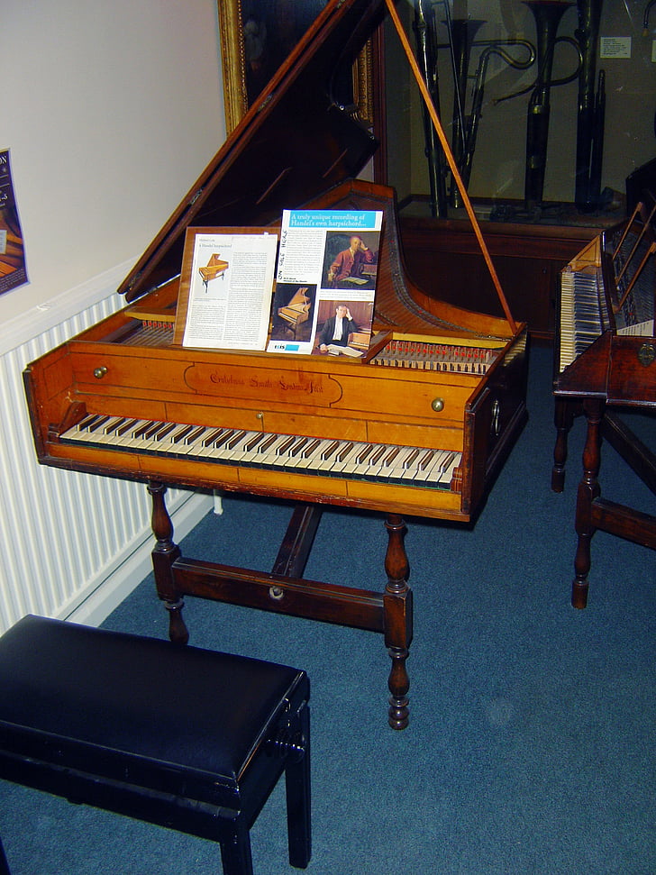 Händel cembalo, gamle instrument, prototype klaver, instrument, antik, klassisk, musik