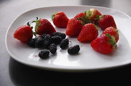 jordgubbe, Mulberry, frukt, färsk