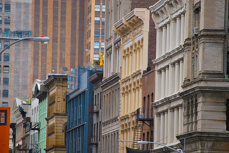 nueva york, Soho, edificios, Vintage
