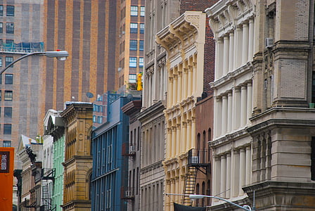 new york, Soho, byggnader, Vintage